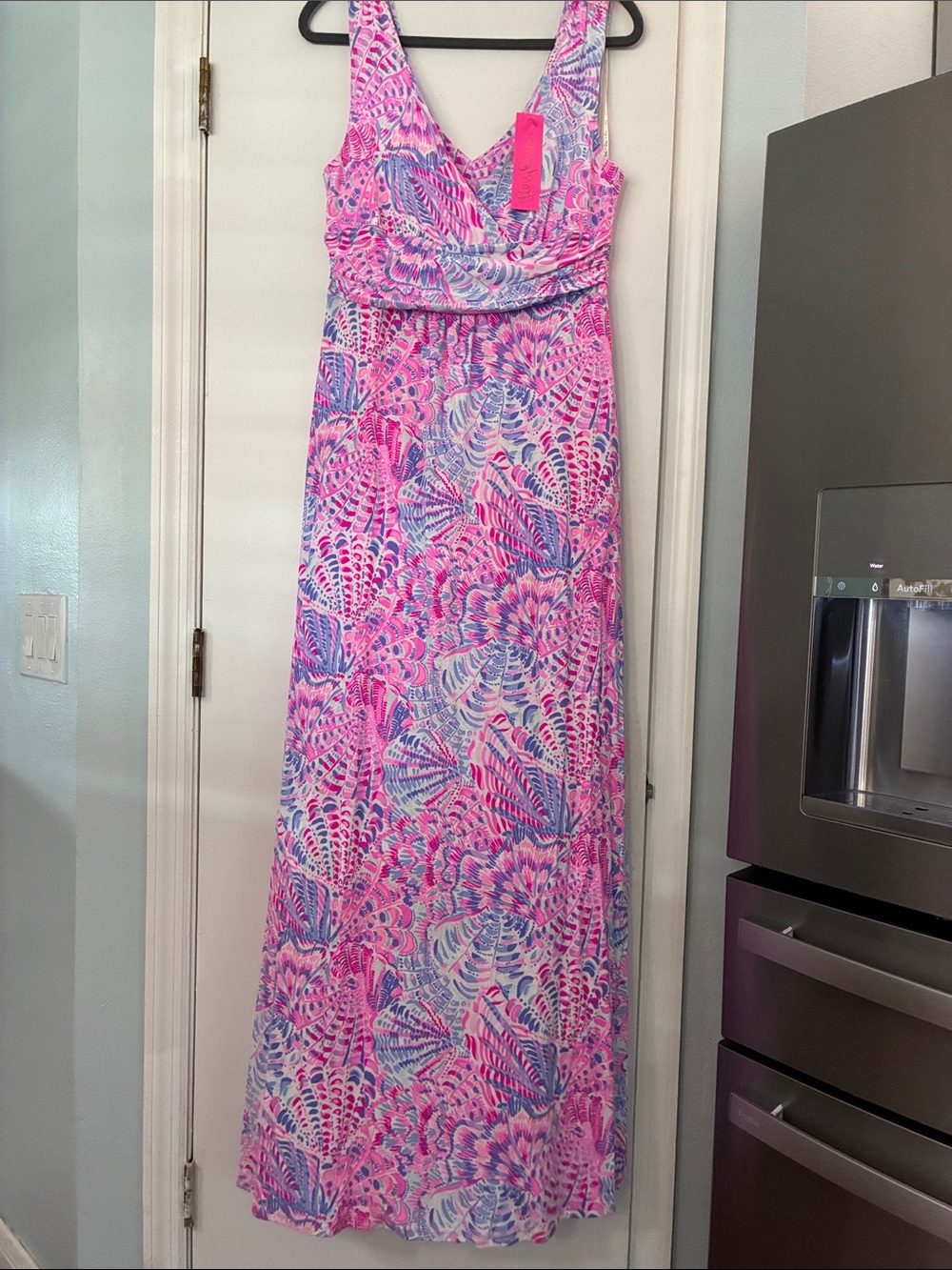 Lilly Pulitzer Pink & Blue Floral Maxi Dress